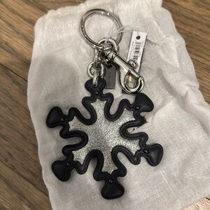 Coach snowflakes key chain NWT